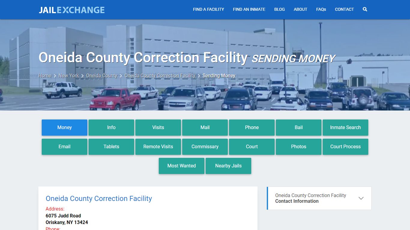 Send Money to Inmate - Oneida County Correction Facility, NY